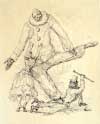ALFRED KUBIN, Pierrot (als Tod), 1922, 31,9 x 25,0 cm, Tuschfederzeichnung, signiert, auf Pergamin