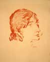 MAX OPPENHEIMER, Bildnis Milena, 1935, 42,0 x 33,5 cm, Rotbraune Kreide, signiert
