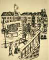 MAX BECKMANN, Wooden Bridge, ca. 1922, 29,1 x 23,6 cm, dry-point etching on velum, signed