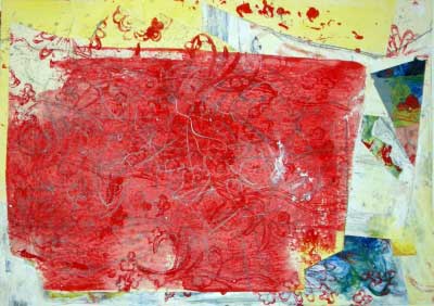RUDOLF DENK, o.T., 1989, 20,7 x 30,0 cm, Mischtechnik und Collage