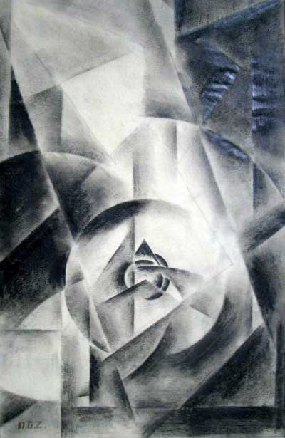 MARLENE GIESSENHOFFER-ZEITLER, Komposition, ca.1920/21, 25 x 15,8 cm, Zeichnung, monogrammiert