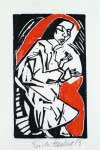 ERICH HECKEL, Reclining Woman, 1913, 24,8 x 19,8 cm, colored woodcut on Chinese paper, signed and dated