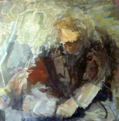 ANTON VELIM, Beethoven am Klavier (Eroica), 97,5 x 98,3 cm, &Ouml;l auf Leinwand, verso Nachlassstempel und "Nr.15 Eroica"