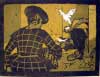 WOLFGANG WAGNER, Taubenfütterung, um 1900, 16,2 x 20,8 cm, Farbholzschnitt, Handdruck auf Japan, auf Untersatzkarton bezeichnet
